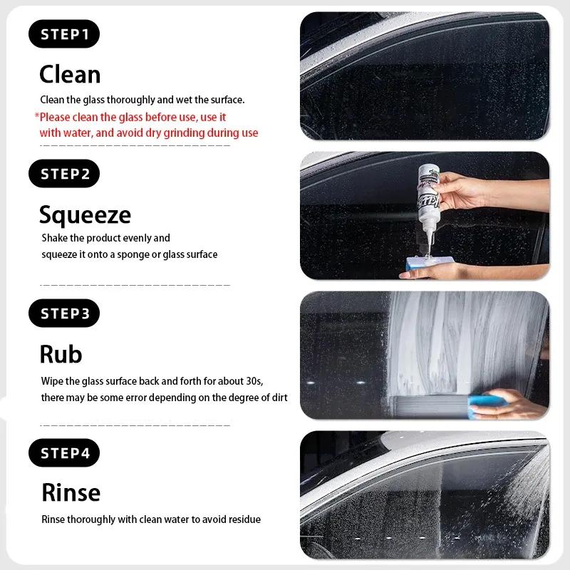 150ML Upgraded cerium oxide glass polish removes water spots light scratches & grease film—streak-free finish no marks left.