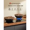 COOKER KING Hand-Cast Uncoated Flat-Bottom Wok