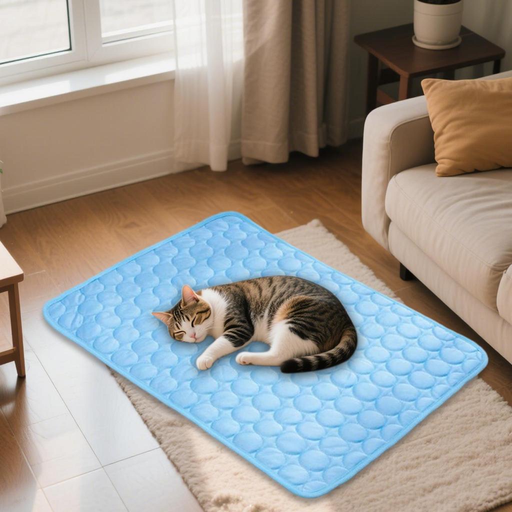 Pet Cooling Mat Summer Dog Cool Mat Foldable Reusable Pet Accessories Breathable Cat Cool Bed for Summer Outdoor Sleeping Beach