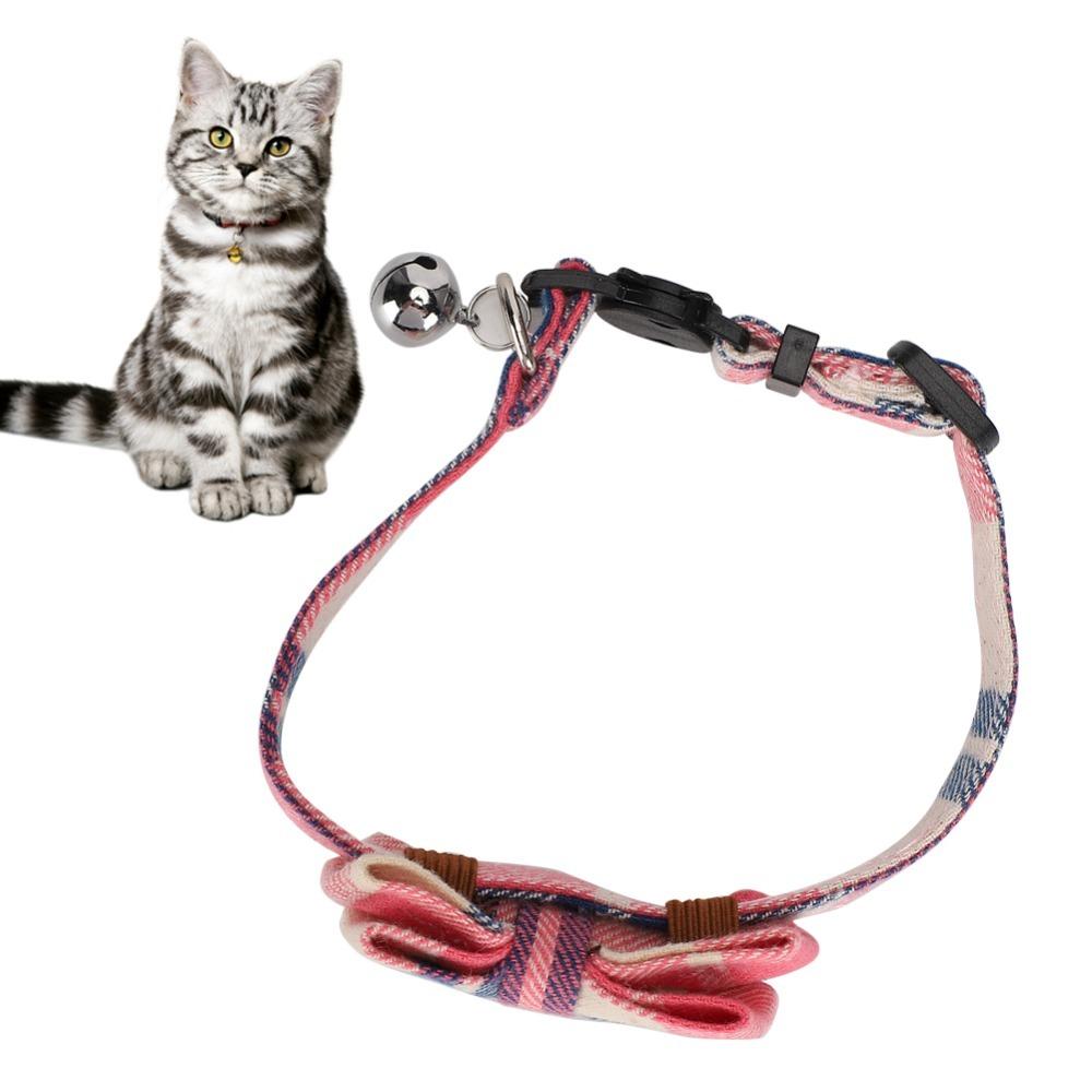 Bowknot Cat Collar Plaid Kitten Collar Decorative Bowtie Collar  Kitty