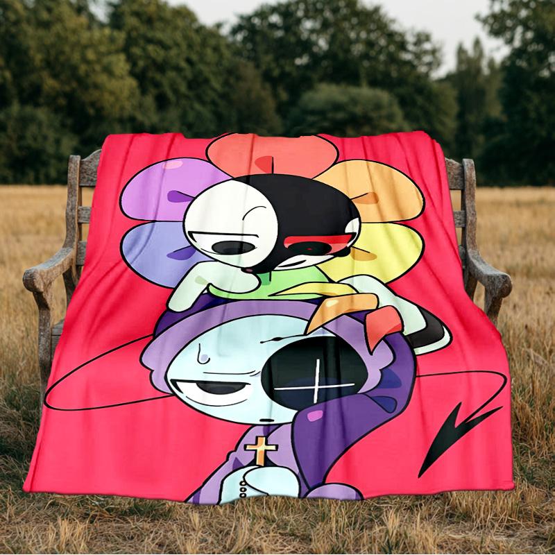 Colorful Cartoon Dandy Blanket Flannel Throw for Sofa, Indoor, Camping, Living Room, Office, Chair, And Bed Soft Birthday Gift