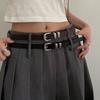 Fashionable Simple Thin Belts For Women Girls Minimalist Solid Color Versatile Belts Creative Alloy Buckle Decoration Belt