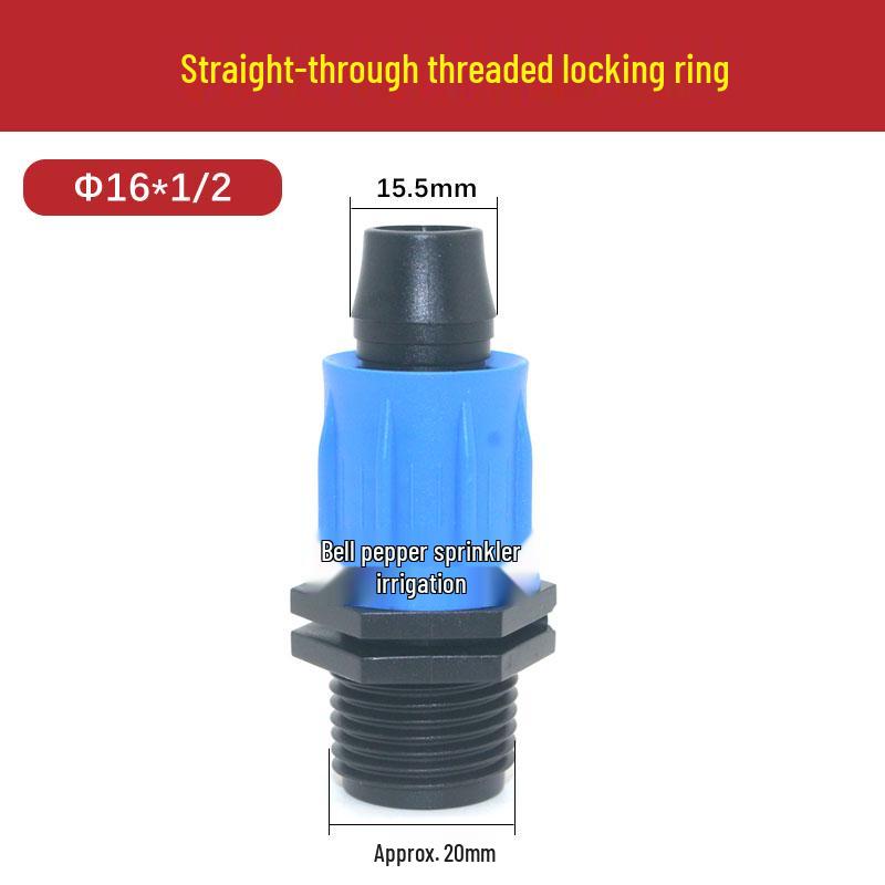 16PE Drip Irrigation Locking Pipe Fittings: Elbow, Tee, Plug, Bypass, Straight Connectors