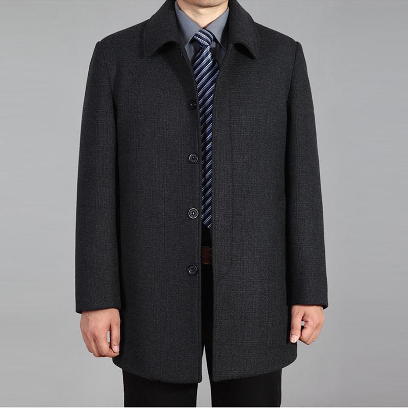 Erkekler Yün Ceket Sonbahar Kış Palto Yün Uzun Ceket Peacoat Erkek Yün Ceket Artı Boyutu 7XL