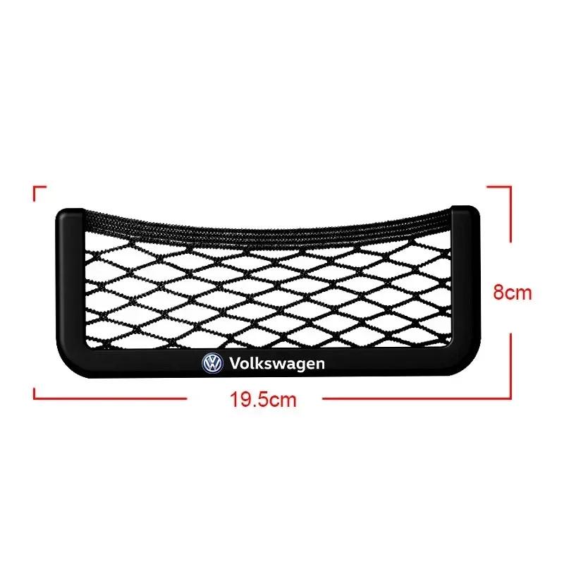 

B5 2025 Hot For Volkswagen Car Accessories Seat Side Back Storage Net Bag Phone Holder Pocket Organizer For Volkswagen VW Golf P