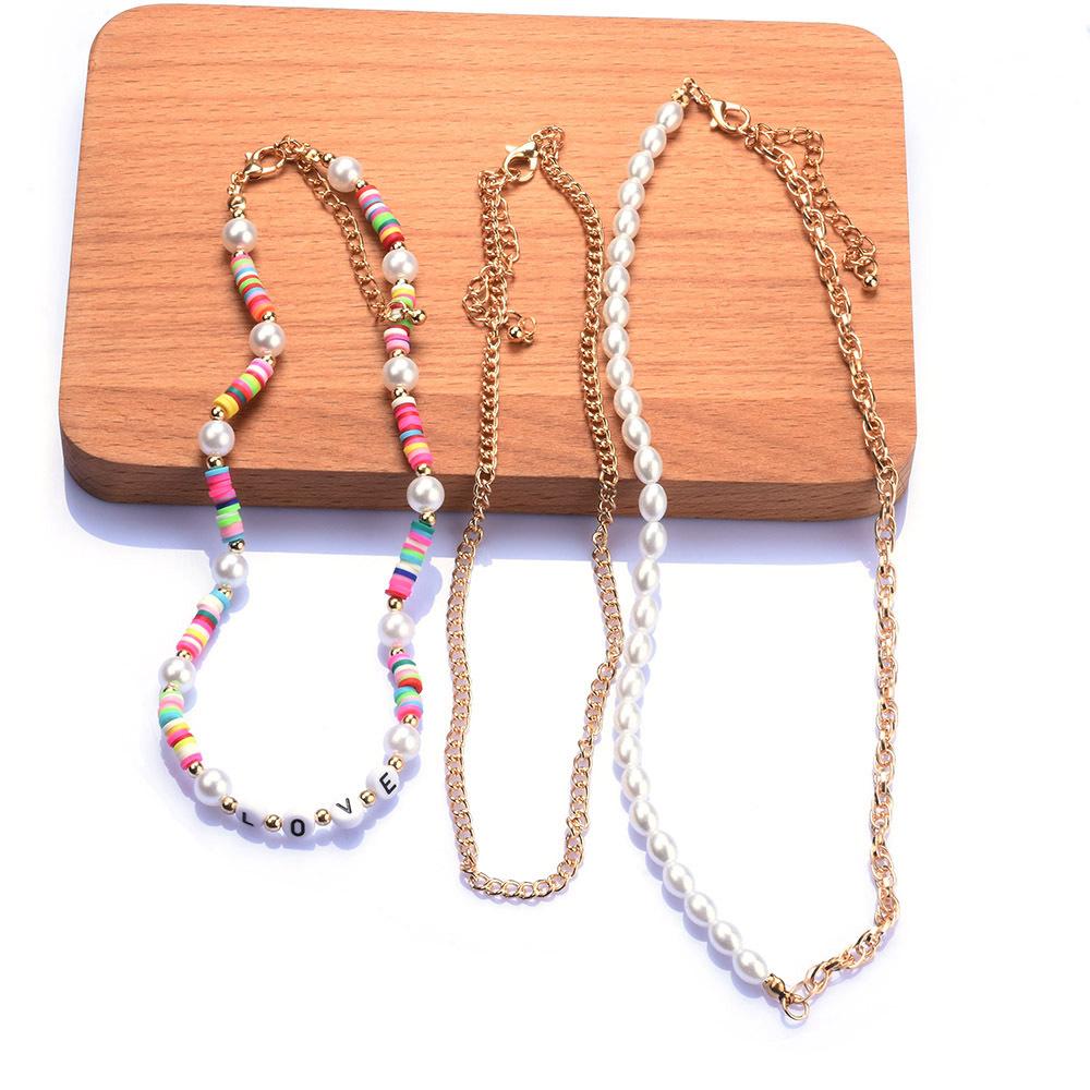 

Многослойные цветные рисовые бусины, богемный геометрический жемчуг, модное, темпераментное, универсальное ожерелье для женщин