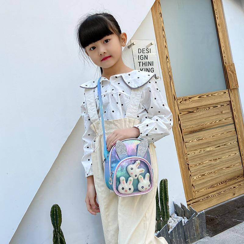 Adorable Shiny Sequin Pu Bunny Crossbody Bag For Girls Ideal For Princesses