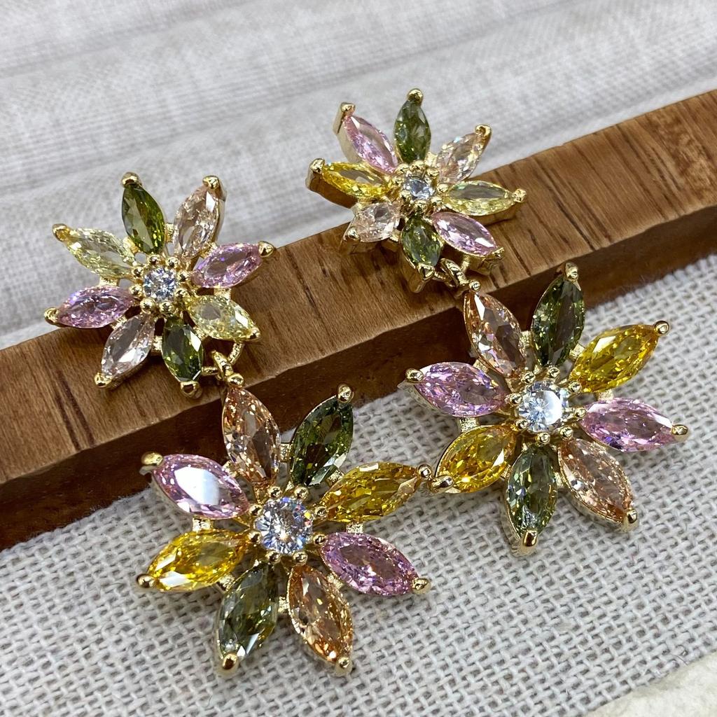 Middle Eastern Zircon Necklace Earrings Set Bridal Wedding Party Wedding Dress High-End Jewelry Flowers