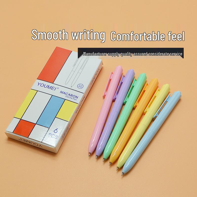 Macaron Color Gel Ballpoint Pen Set - 0.5mm Click Pens Gel Pen чёрный