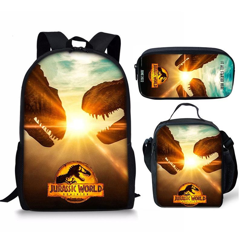 Jurassic World Dinosaurus Rugzak Set 3 Delen Student Schooltas Lunchtas Etui