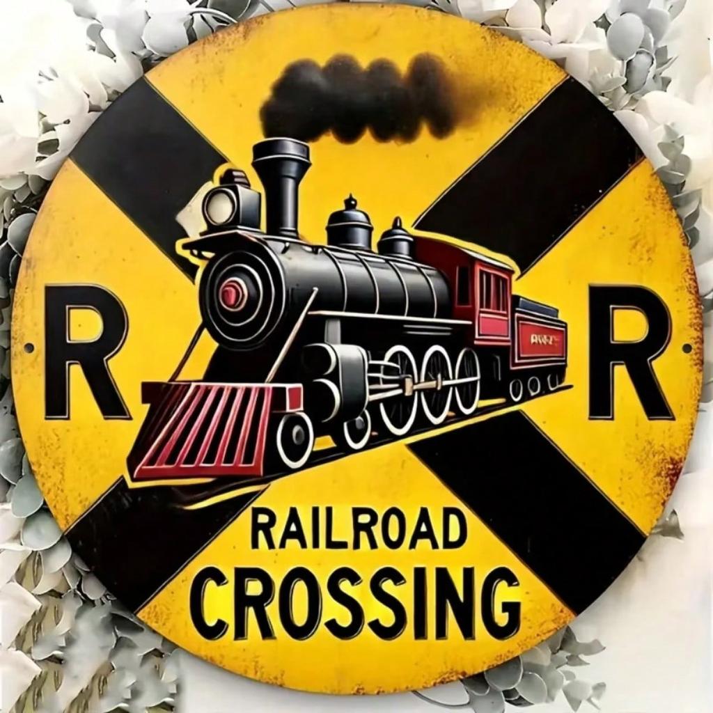 Retro Metal Train Wall Art Antique Aluminum Carving Home Man Cave Decor