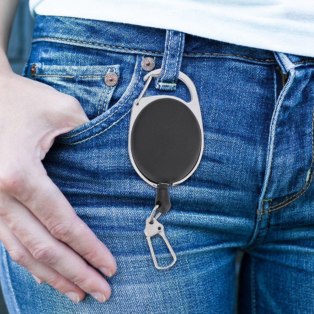 Outdoor Retractable Wire, Anti theft lost Key Keychain Camping Tools Carabiner