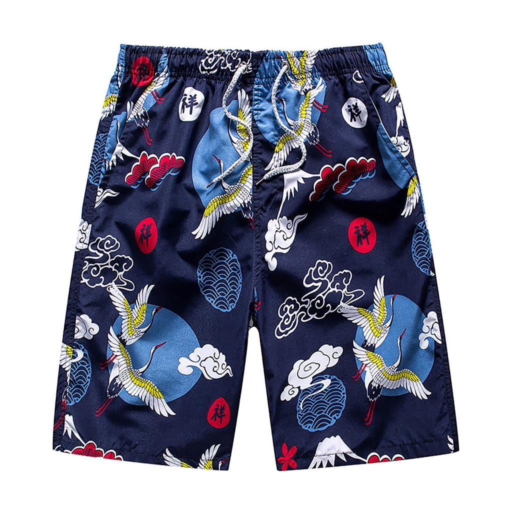 Men's Swim Trunks Quick Dry Beach Surfing Running Swimming Drawstring Shorts
