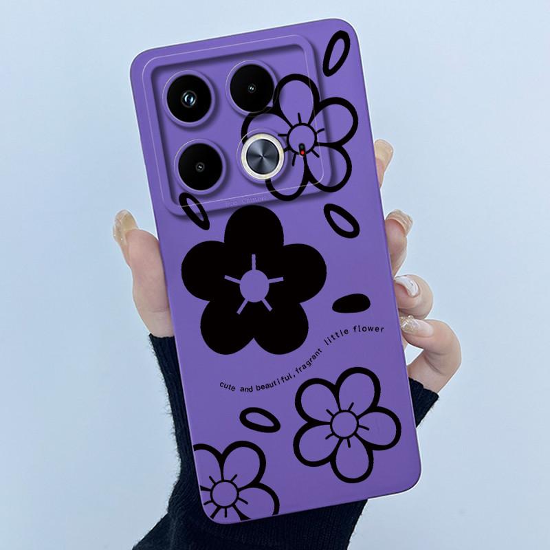 For Infinix Note 40 Pro Plus 40X 4G 5G Phone Case Cute Cartoon Flower Protective Liquid Silicone Soft Back Cover Ultrathin Shell