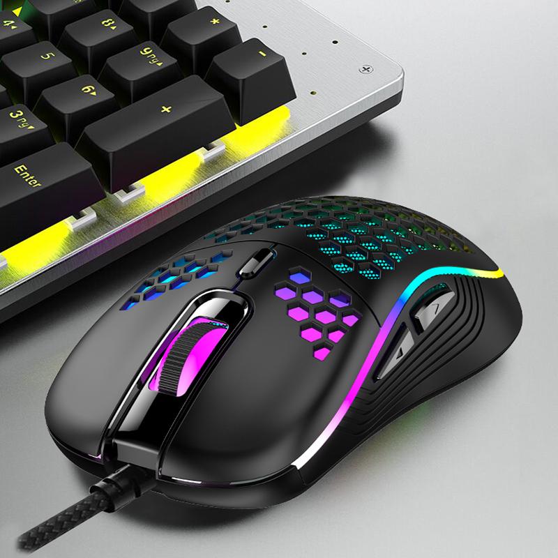 Hollow Gaming Mouse Optical Ergonomics Wired Mouse 7200DPI 6 Buttons Mouse USB Wired Mouse For Computer Office Mice For