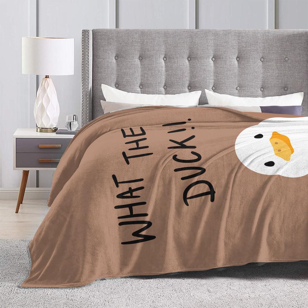 Cute Cartoon Duck  Blanket  Soft Print Plush Throw Blanket For Kids Couch Chair Sofa Bed Flannel Bedspread Bed Cover