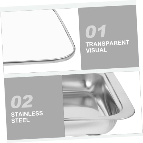 ABOOFAN Chafing Dish Buffet Set, Stainless Steel Chafer Buffet Server Food Tray Rectangular Food Pan with Lid for Weddings, Catering, and Events