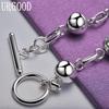 925 Sterling Silver Fashion Beaded Bracelet Party Gift Jewelry