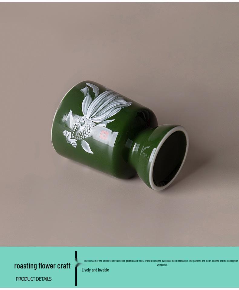 Colorful Glazed Ceramic Baijiu Cups: Creative One-Sip Toast Glasses for Home Use.