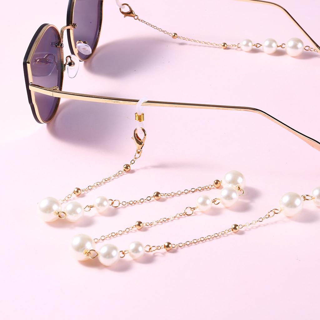 Women Fashion Nonslip Pearl Beads Eyeglass Chain for Glasses Accessories