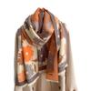 New literary and artistic thickened imitation cashmere winter scarf men's and women's double-sided sunflower shawl personalized scarf shmre