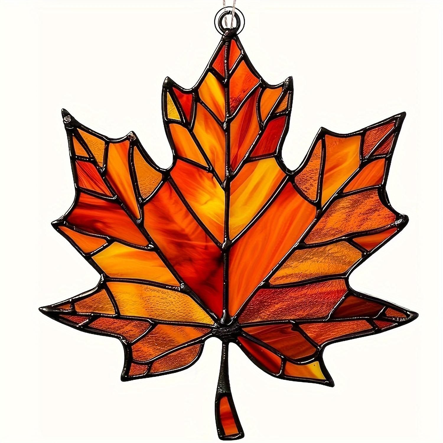 

Maple Leaf Suncatcher for Window Acrylic Maple Leaves Hanging Ornament Fall Leaf Decor for Thanksgiving Autumn Party Supplies