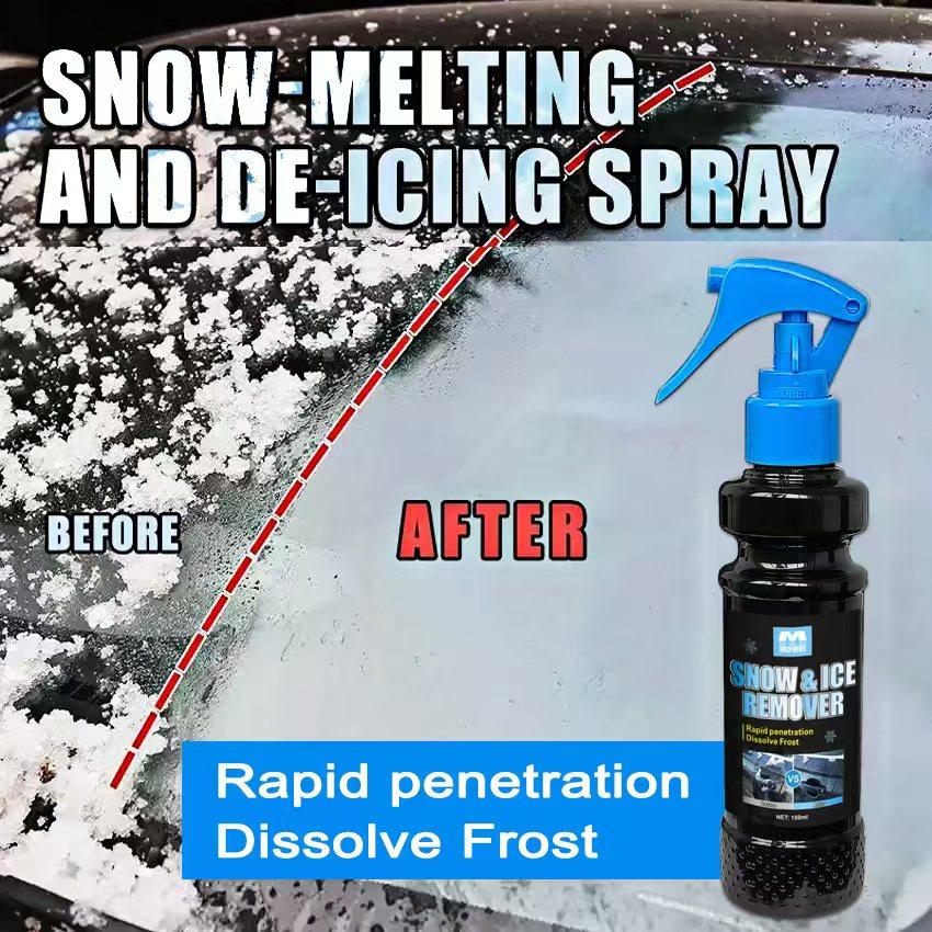 Fast-Acting Car Ice and Snow Spray - Winter Window and Door Handle Defrost, Anti-Freeze Formula