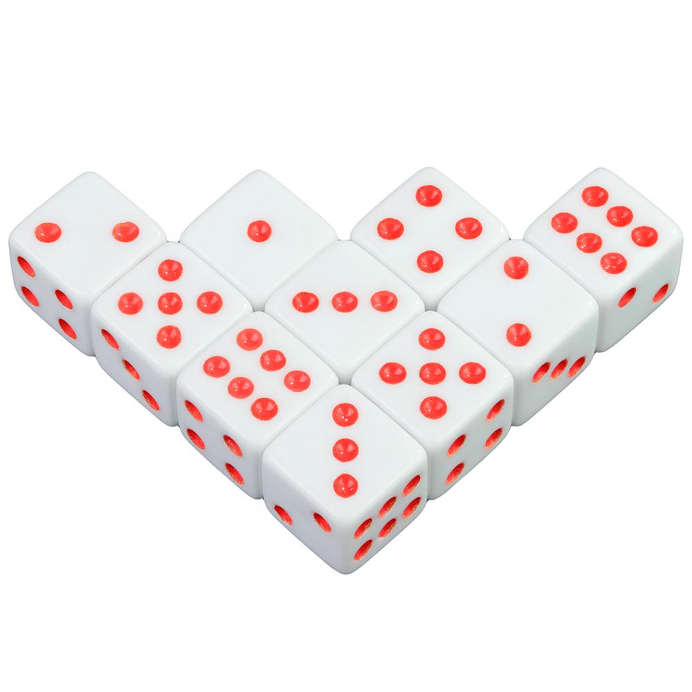 10pcs Acrylic Dice 16mm White Square Corner Dice for Board Games, Casino Games & Tabletop RPG or Teaching Math