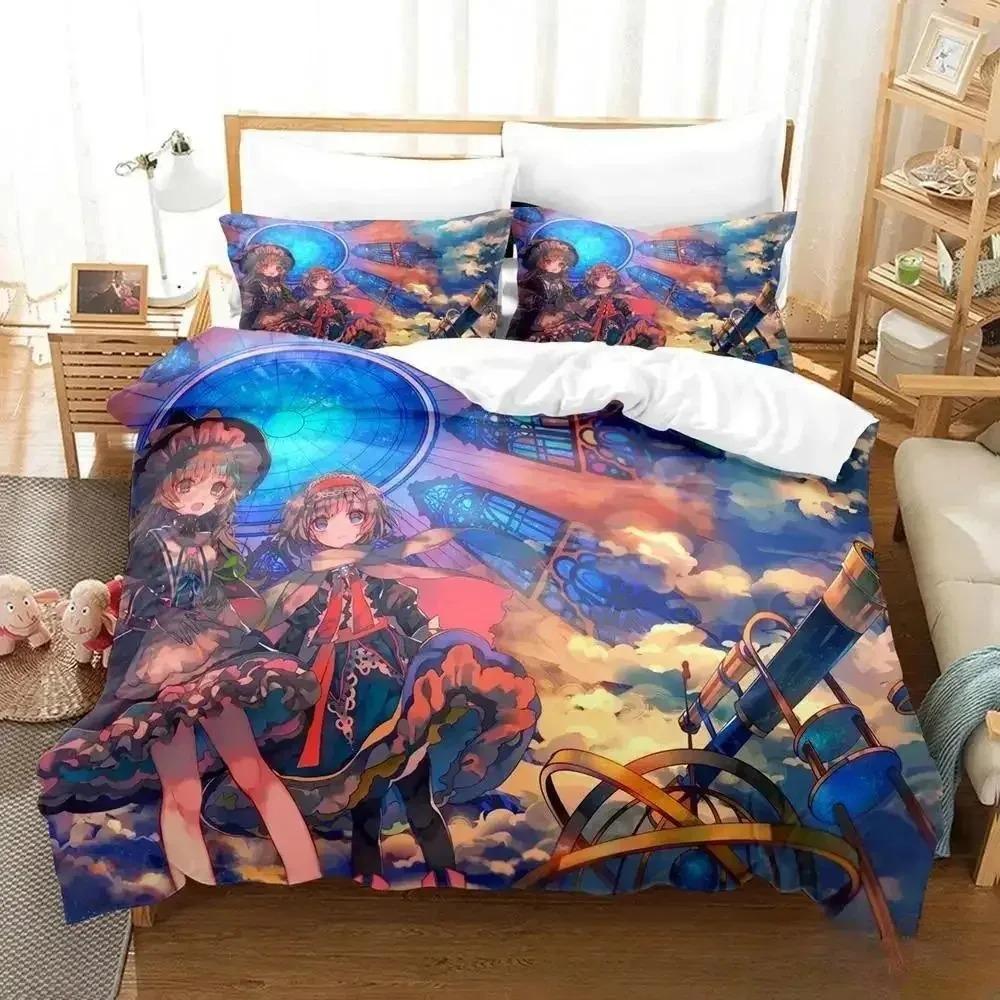 3D Print Anime Touhou Project Bedding Set Duvet Cover Bed Set Quilt Cover Pillowcase Comforter king Queen Size Boys Adult A