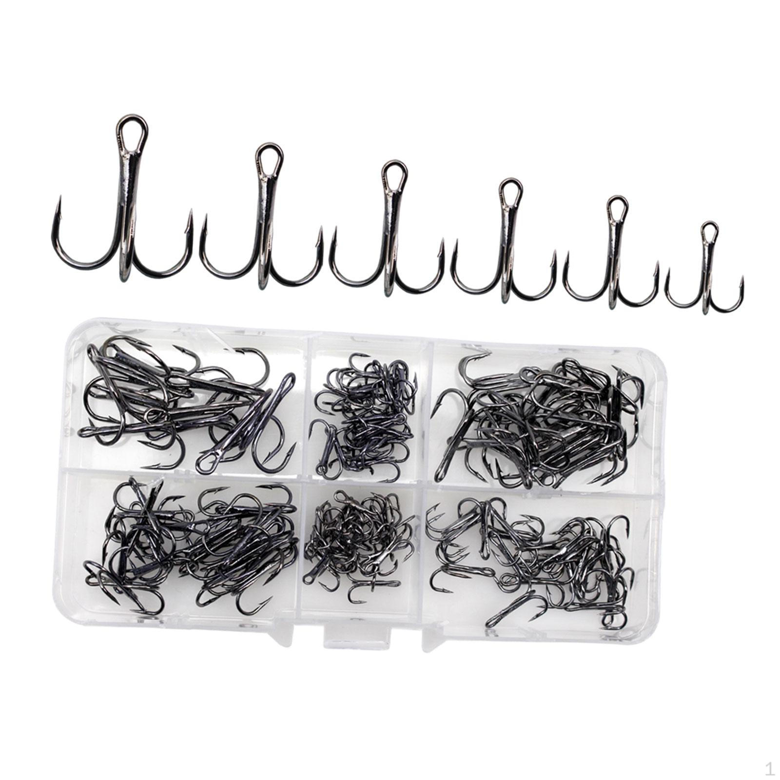 

110Pcs Treble Hooks Fishing Set Portable Sea Tackle Fishhooks for Outdoor
