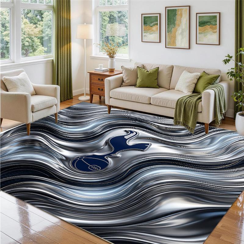 Tottenham Hotspur Design Crystal Velvet Rug Soft Decorative Mat for Bedroom Entrance