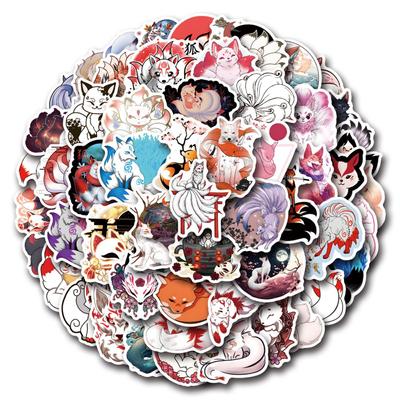 10/55Pcs Cartoon Kitsune Stickers Graffiti Stickers for DIY Luggage Laptop  Motorcycle Bicycle Sticker