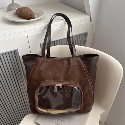Kadınlar İçin Büyük Kapasiteli Günlük Kullanım İçin Casual Omuz Çantası Moda El Çantaları Seyahat İçin Şeffaf Bez Çantalar