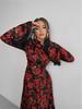 Spring Floral Print French Slimming Tie-Up Dress