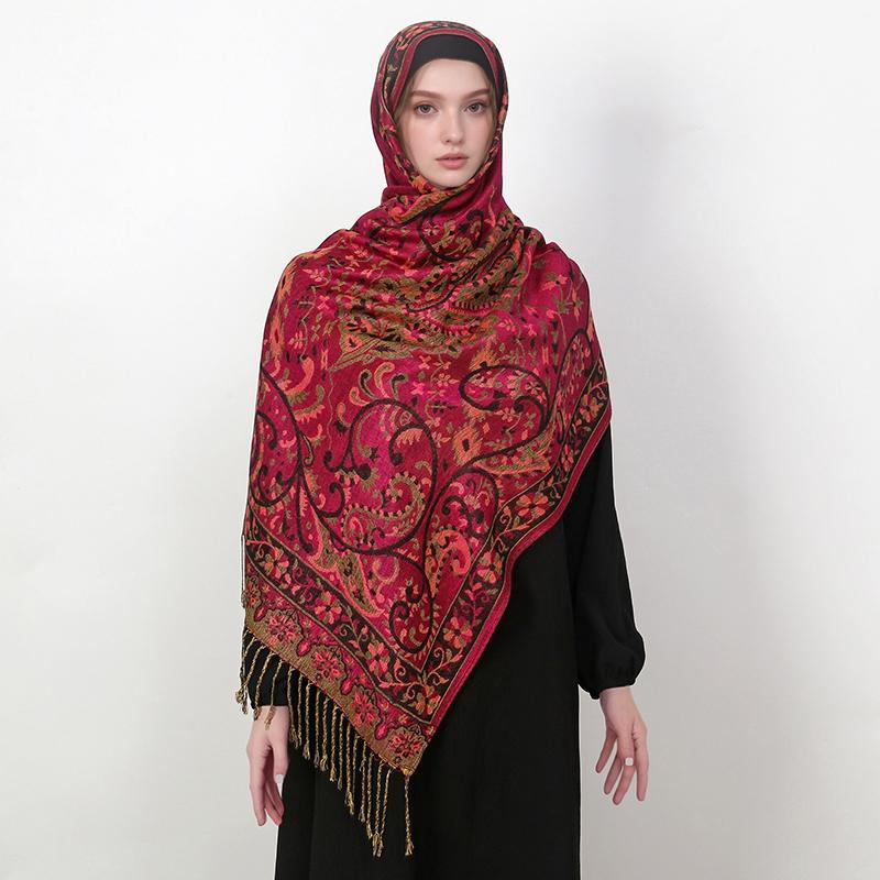 Pashmina Scarf Shawl Wrap Paisley Jacquard Stoles Vintage Cashew Scarves Printed Cotton Tippet Sunscreen Hijab