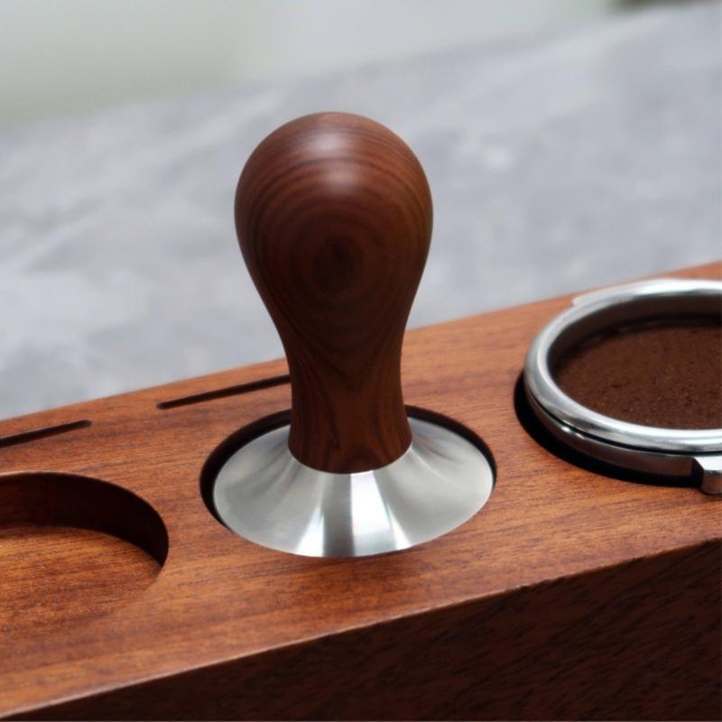 Wood Tamper Station Coffee Supplies Coffee Tool Holder Coffee Tamper Station Wood Material Gift for Coffee Enthusiasts