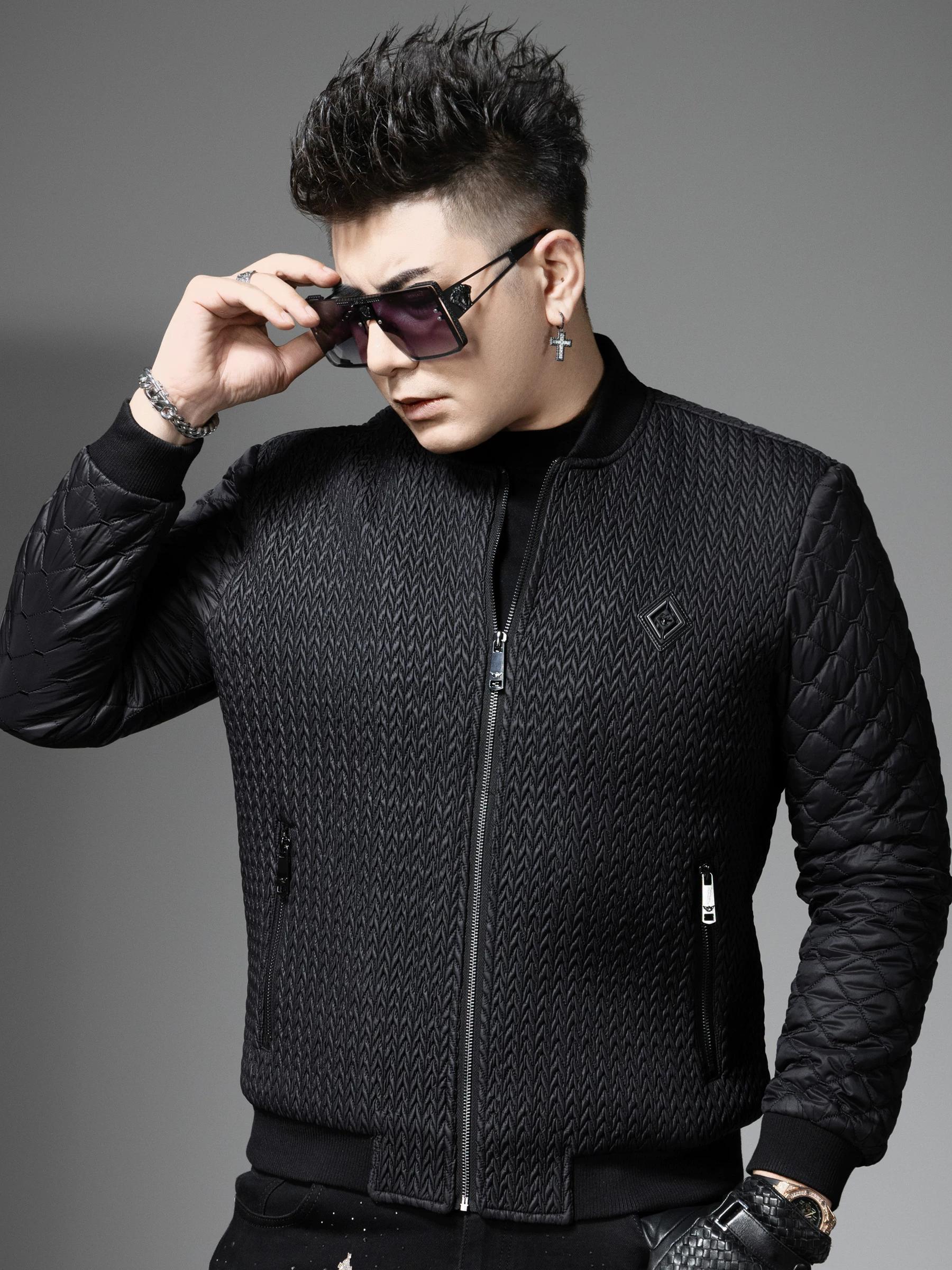 

European Trendy Brand Baseball Collar Cotton Jacket Men s Warm Coat 2025 Winter New Style Fleece-Lined Cold-Proof Cotton Jacket for Men 5XL