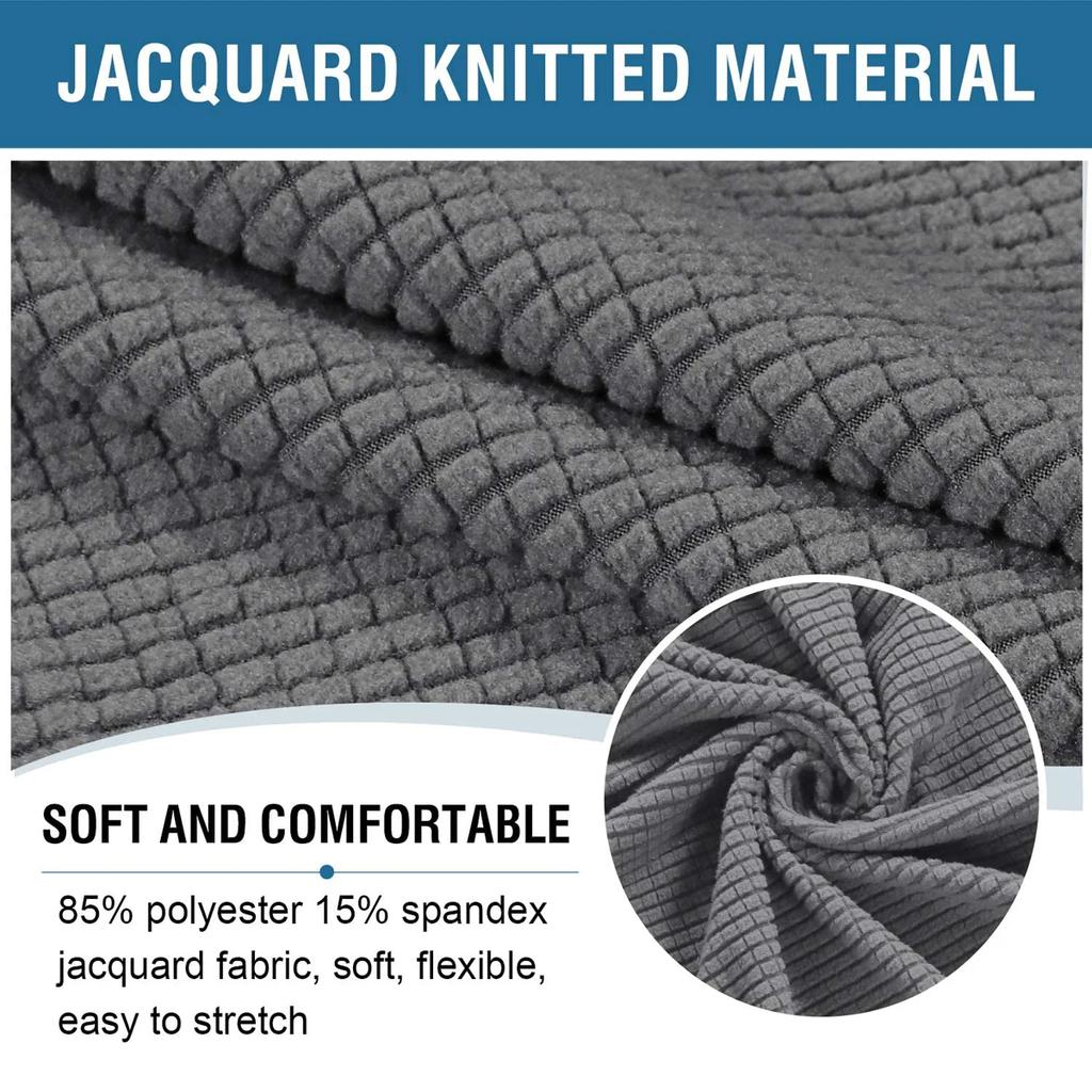 Jacquard Ottoman Cover Stretch Ottoman Slipcover Round Ottoman Storage Cover Folding Stool Covers Furniture Protector Cover