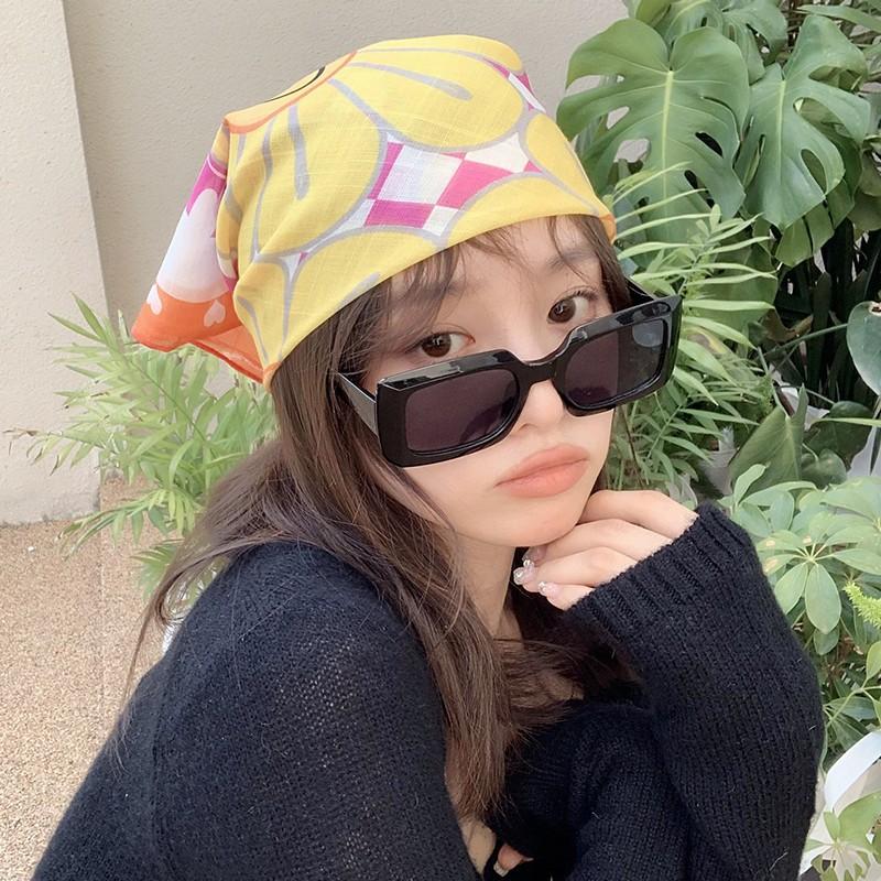 Eșarfă mică pătrată retro de țară, eșarfă artistică franțuzească din bumbac și in, eșarfă de cap pentru femei de primăvară și toamnă, vară, pentru umbră și protecție solară