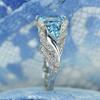 TEMU Zirkonring Blauer Quadratischer Edelstein Damenringe Beliebter Schmuck