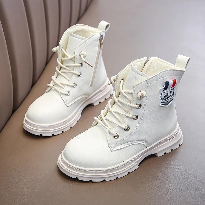 

Ботинки для девочек в британском стиле, модные детские повседневные ботильоны для мальчиков, нескользящие детские универсальные мягкие дышащие весна и осень 26