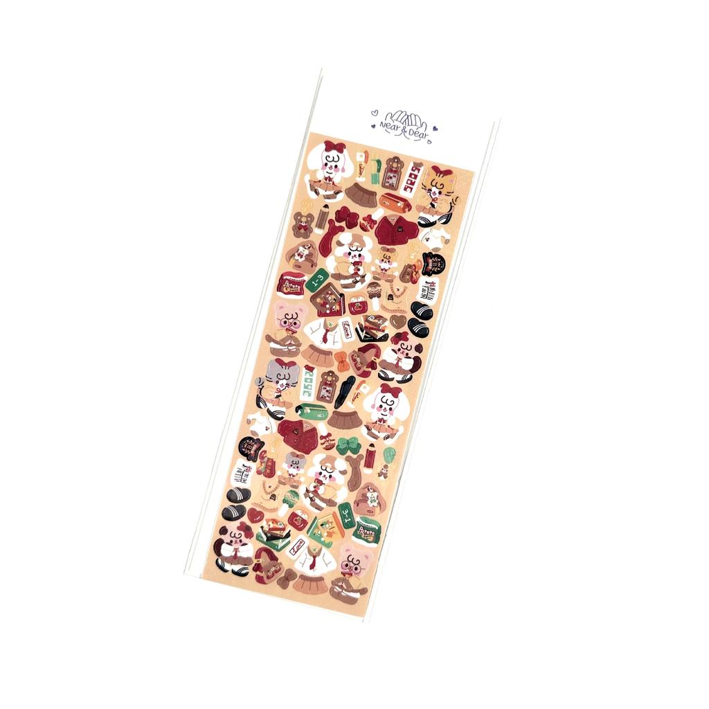 Korean Popular Cartoon Animal Sticker Ins Korean Laser Cute Creative Hand Account Goo Card Sticker