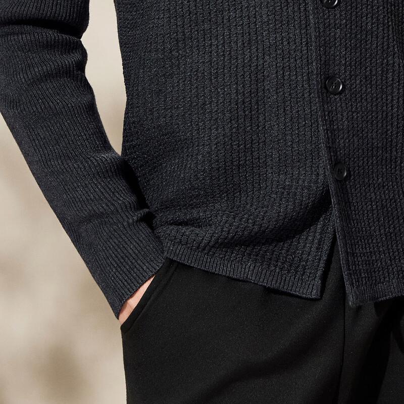 Antonio Herren Minimalistischer Luxus Jacquard Wollmischung Strickjacke Jacke