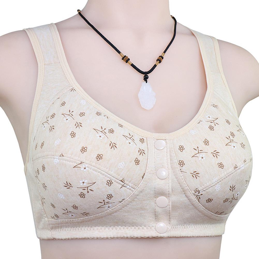 Women's Bra Front Button Closure Shockproof Underwear Push-up Bra Soft Breathable Anti-snagging Brassiere Intimates Wear
