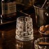 9oz Rotating Whiskey Glass with Base 360 Degree Swivel Crystal Glass Tumbler for Spirits and Cocktails Durable Design