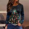 Womens's Fashion Casual Halloween Print V-neck Mid Length Pocket 3/4 Sleeve Top