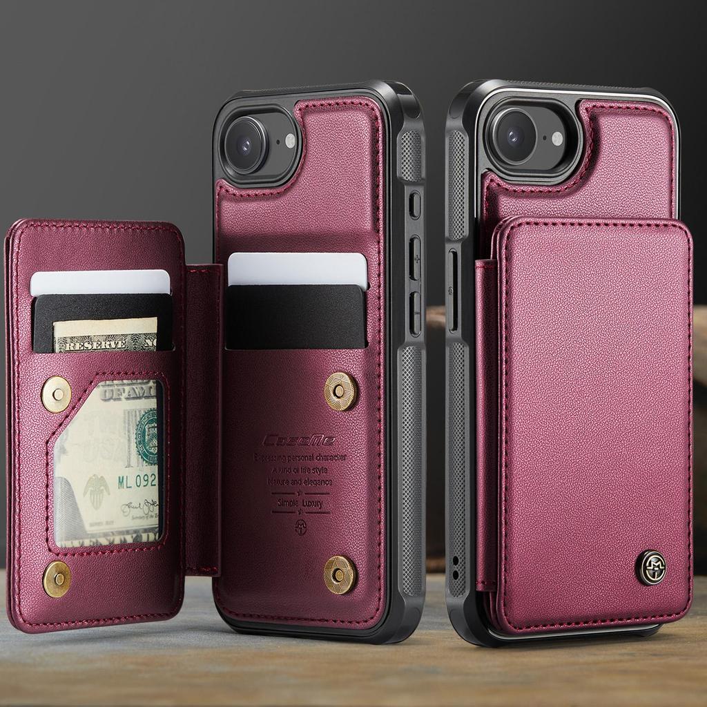 Wallet Card Holder Case for iPhone 17 16 15 14 13 12 11 Pro Max XS XR 6 7 8 Plus SE2 Artificial Leather Cover