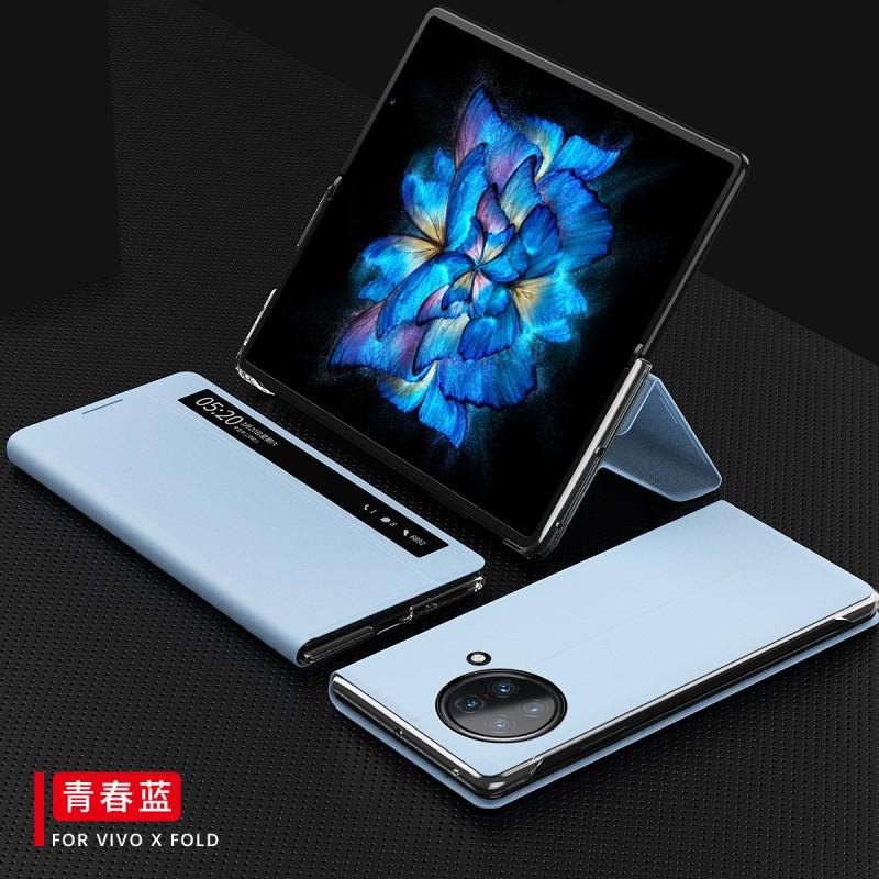 Slim Full-Body Protective Case Vivo X Fold With Side Window Smart Flip Cover Stand Function PC Material Anti-Scratch Drop