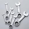 6/8/10/12/15mm CR-V Steel Stubby Ratcheting Combination Wrench Dual-use Reversible Spanner Mini Plum Blossom Hand Spanner