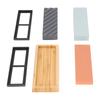 Sharpening Stone Polishing Finishing Whetstone Combination Set with Wooden Base Non Slip Pad